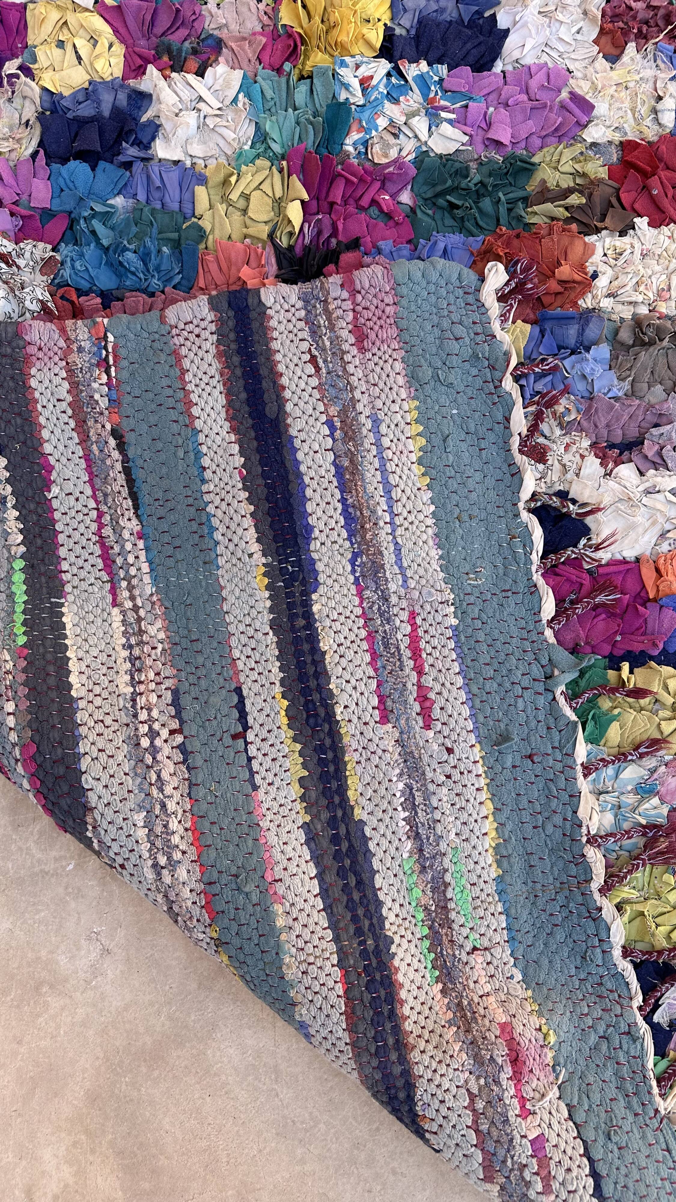 Colorful Boucherouite Moroccan rug - 141 x 254 cm