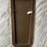 Vintage 1960s mirror, asymmetrical, gold-black rearview mirror - 71 x 36 cm