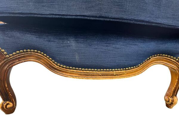 Canapé baroque bleu vintage / trois places / fauteuil