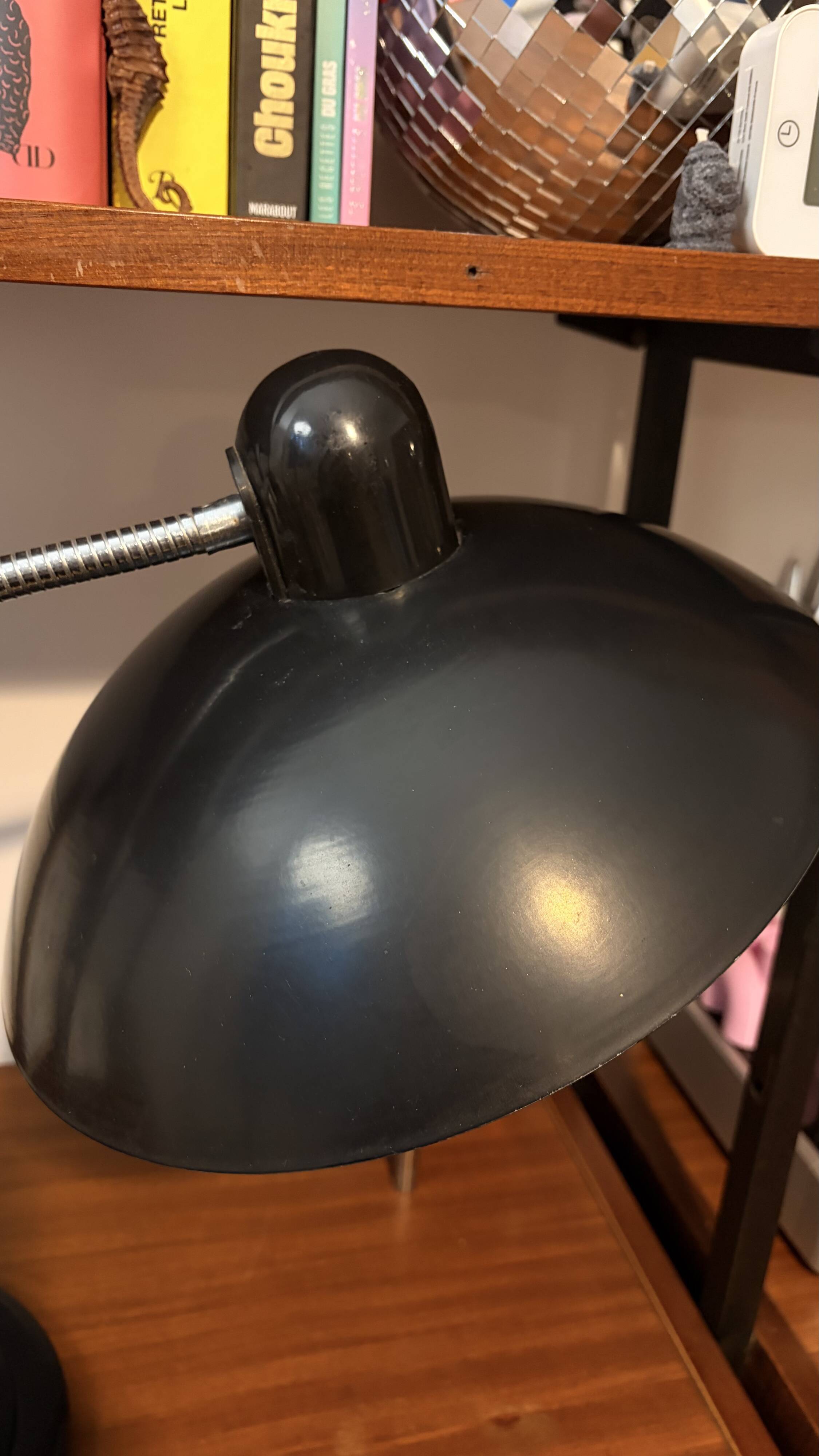 Lampe industrielle noir bureau space age made in France 70s 80s vintage