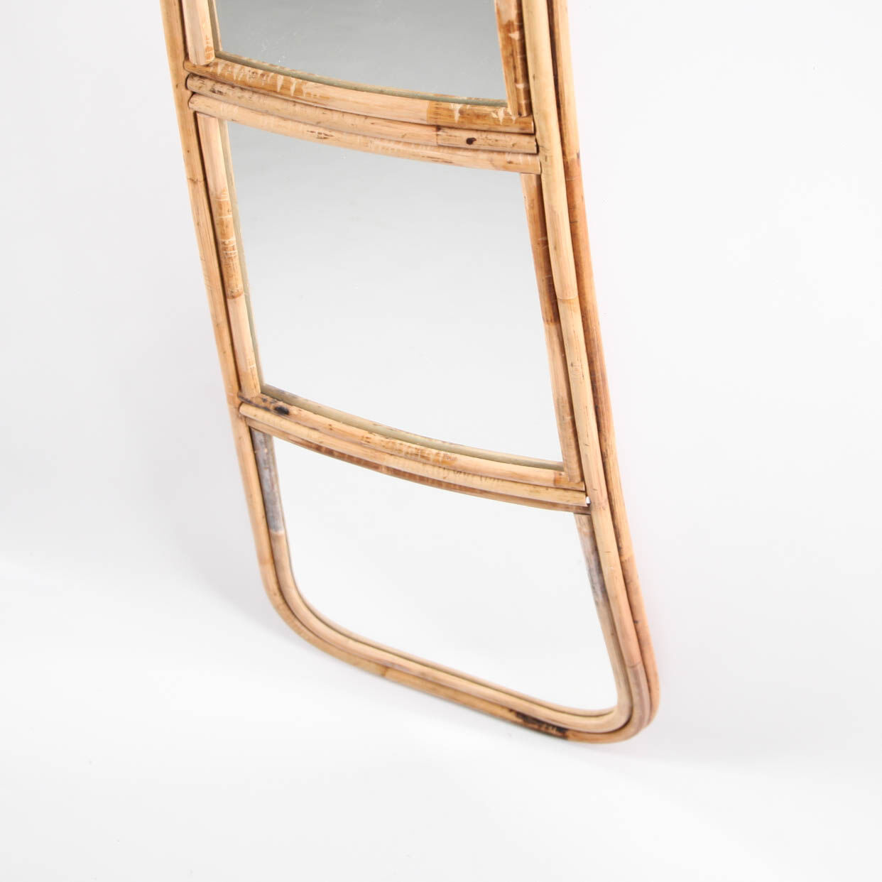 Large rattan palm mirror