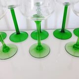 Set of 8 Glasses of La Rochère Crystal Wine and Glass