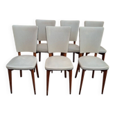 Lot 6 chaises Mid-Century scandinaves années 50-60 pieds compas vintage
