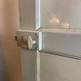 Workshop door in wood and glass