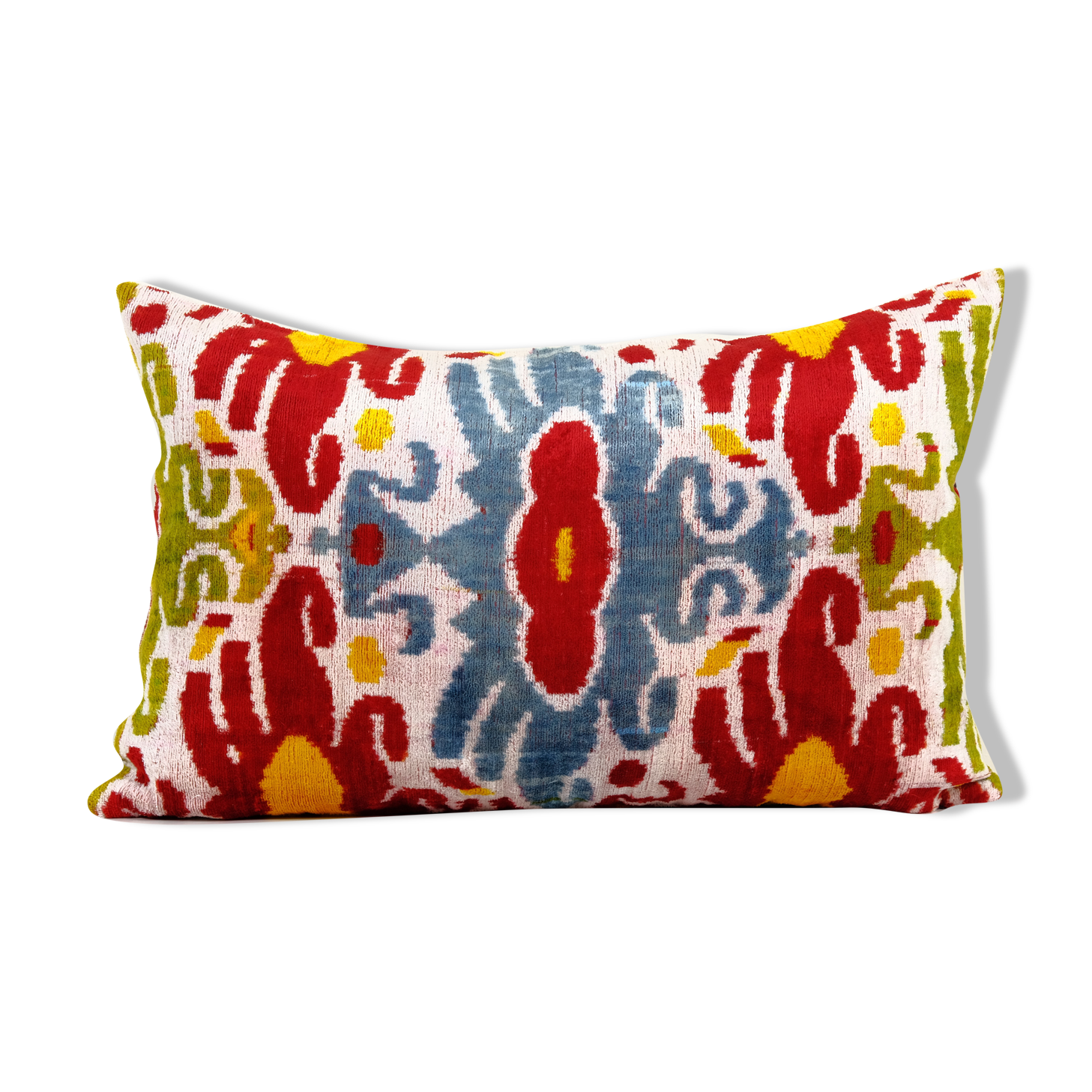 Yellow velvet i̇kat pillow