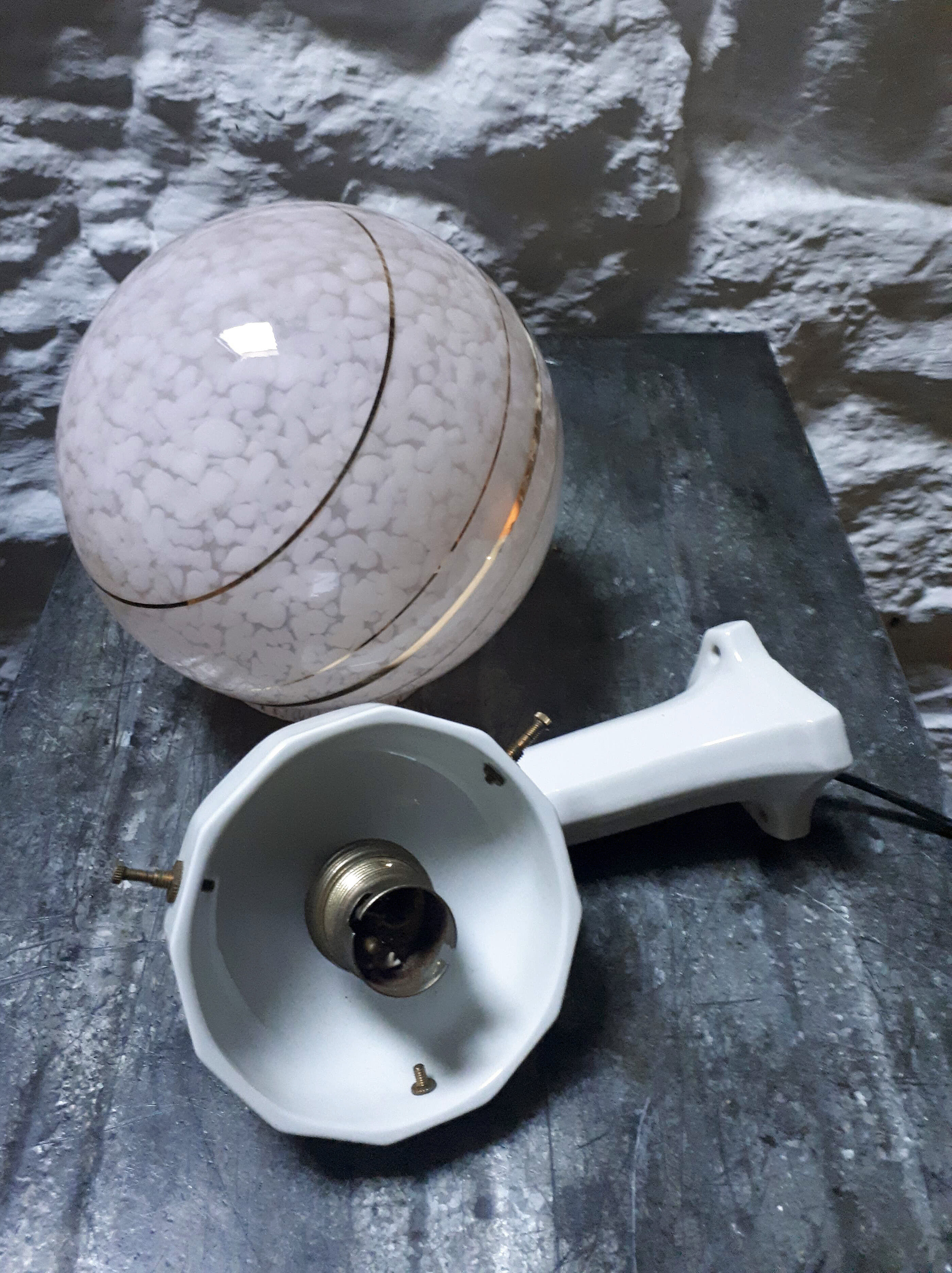 Clichy glass ball sconce