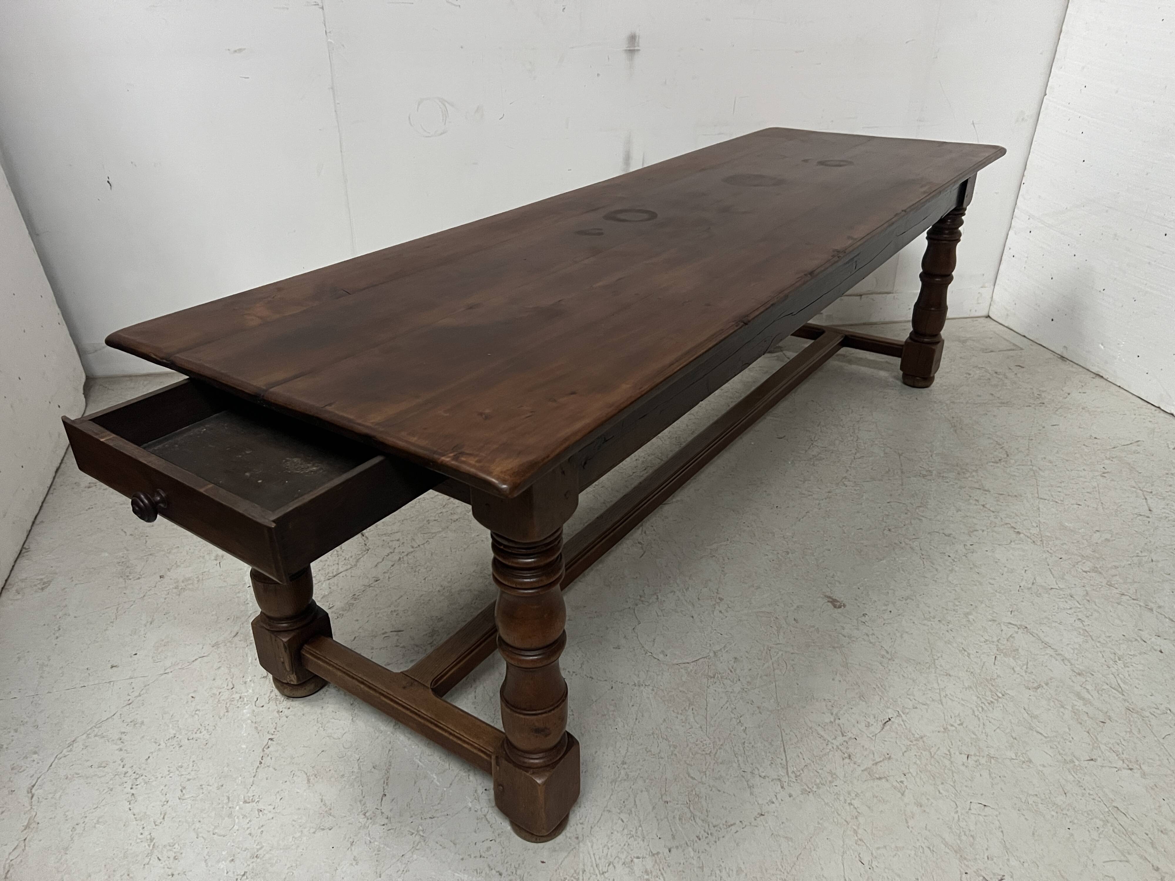 Large 19th Century Farmhouse Table in Solid Beech