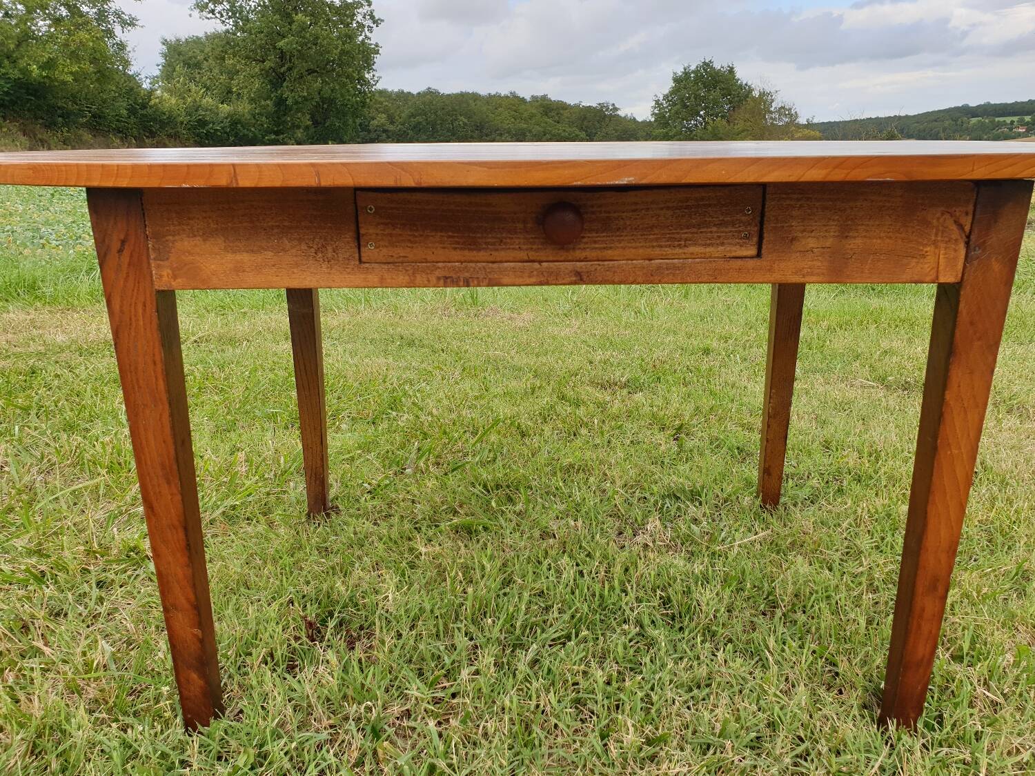 Oval cherry farmhouse table