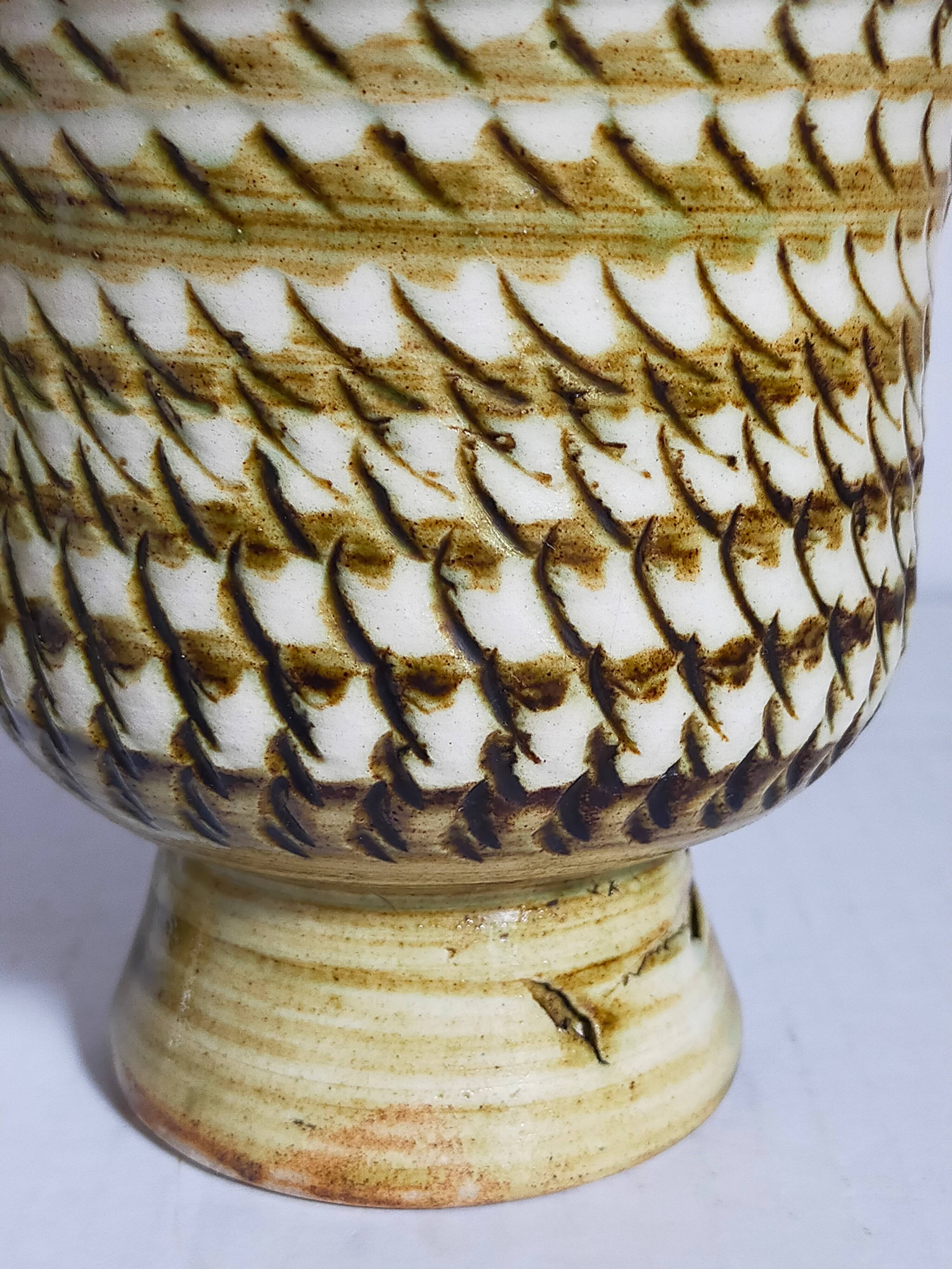 Duo of sacrificed ceramics Pottery by Pieter Groeneveldt 60s