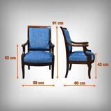 Pair of mahogany armchairs, Restoration period – early 19th century