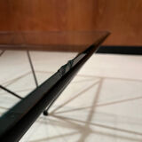 Alanda-style glass and steel coffee table from 1990.