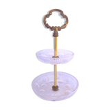 Crafted crystal and brass servant display