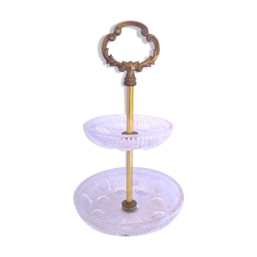 Crafted crystal and brass servant display
