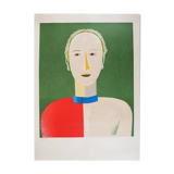 Kasimir Malevich: Smiling portrait, signed lithograph (Mourlot)