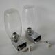 Pair of designer wall lights in blown glass and chrome by inda circa 1960-1970