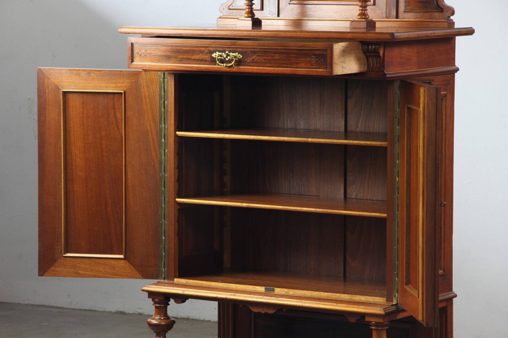 Vintage Antique Danish Solid mahogany Wood Cabinet, 1890s