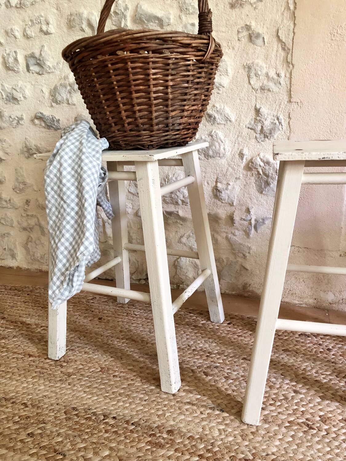Small antique wooden stools