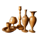 Composition of vases and cups in turned wood