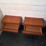 Pair of Scandinavian teak bedside tables from the 1960s.