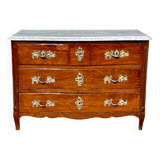 Louis XV Period Chest of Drawers in Mahogany Signed Pierre Roussel, 18th Century