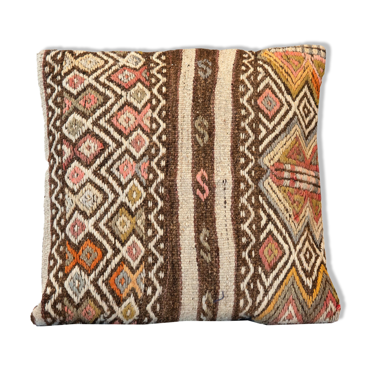 Rustic Handwoven Kilim Cushion Cover