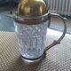 Table lighter 1950/1960 crystal and bronze