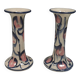 A set of painted ceramic candlesticks from Danish Fyrkat, 1970-80s.