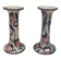 A set of painted ceramic candlesticks from Danish Fyrkat, 1970-80s.