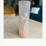 Vase tube rose et or