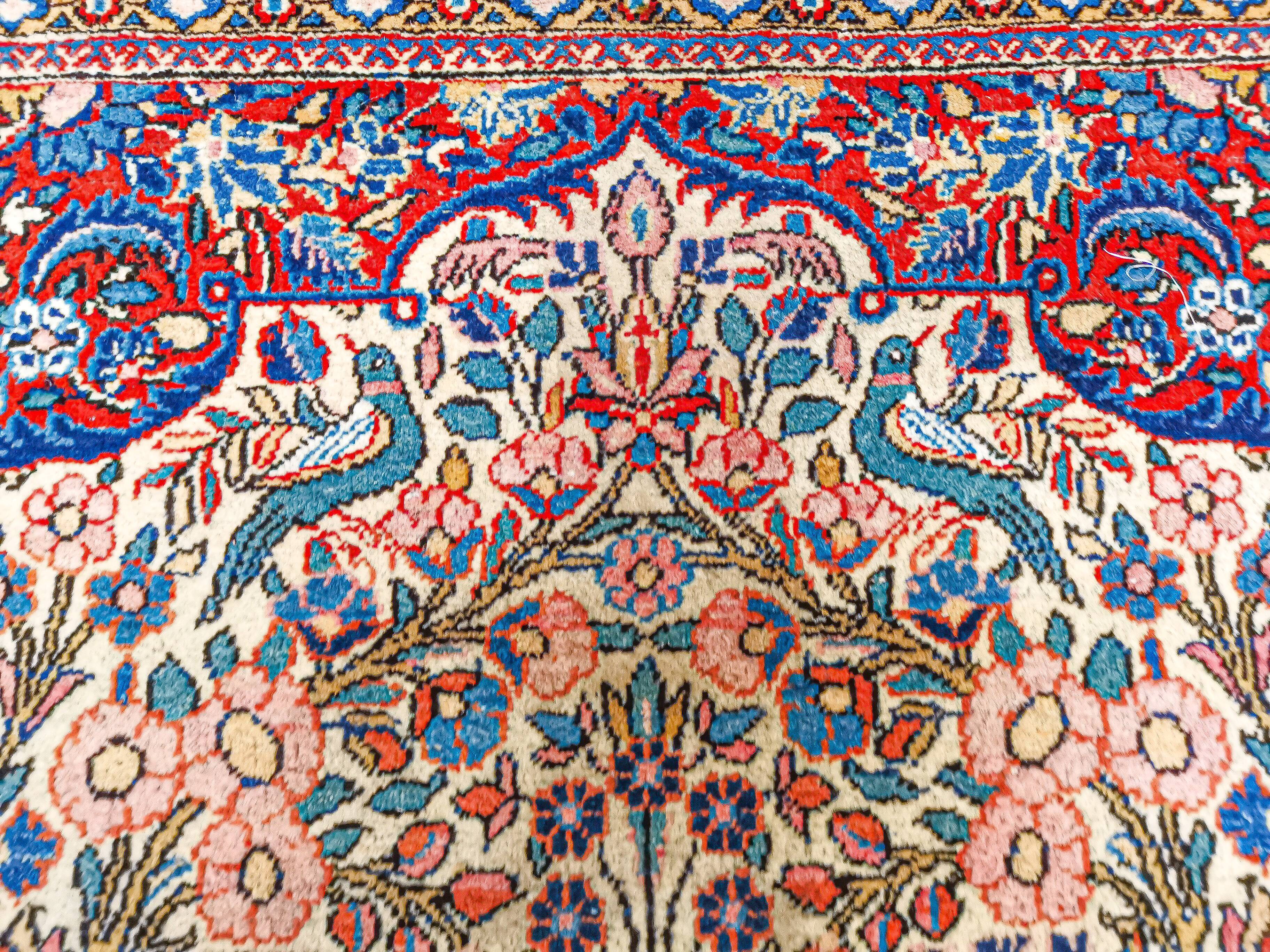 Ancient handmade Persian Oriental carpet Keshan 2. 10 x 1. 35m