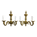 Paire d’appliques Bronze 2 lumières style Louis XV