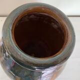 Flamed glazed jar