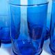 Cinq verres de verrier en verre soufflé vintages