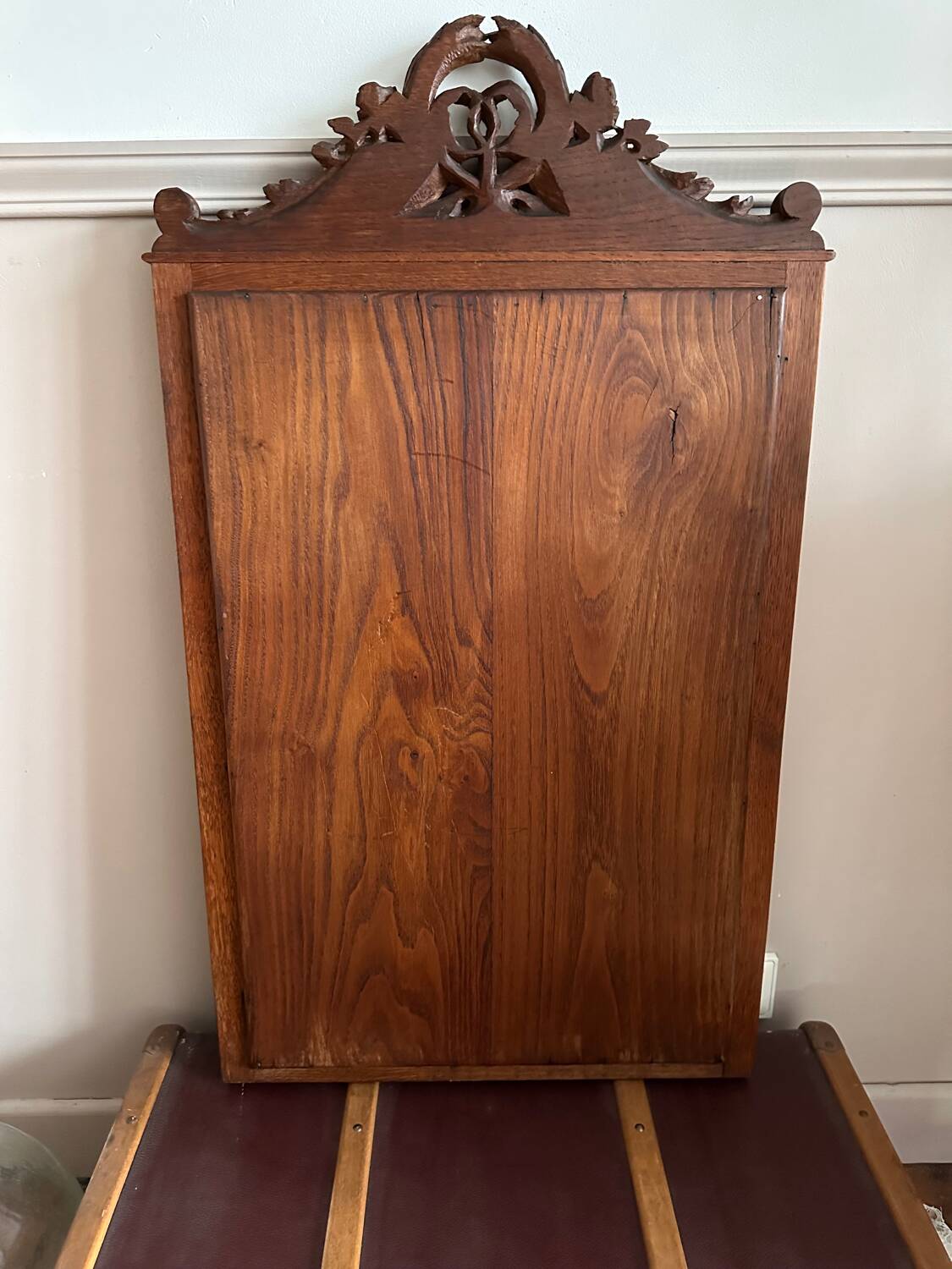Antique carved wooden mirror 82x48