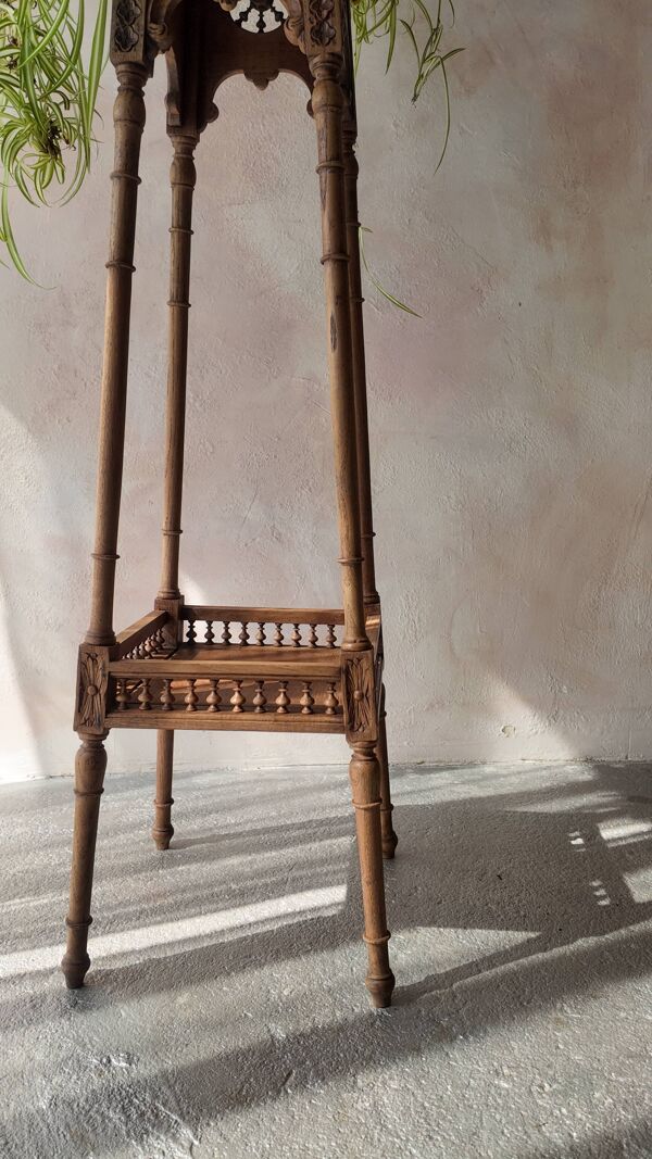 Ancienne sellette bretonne en bois massif sculpté - Art Populaire XIXe