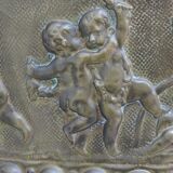 UMBRELLA HOLDER in copper with decoration in repelled CHERUBIN PUTTI ANGELOT, copperware XIX th century