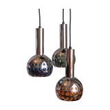 Mid Century Cascade suspension with 3 light points, Massive Belgium 1960