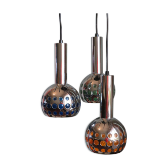 Mid Century Cascade suspension with 3 light points, Massive Belgium 1960