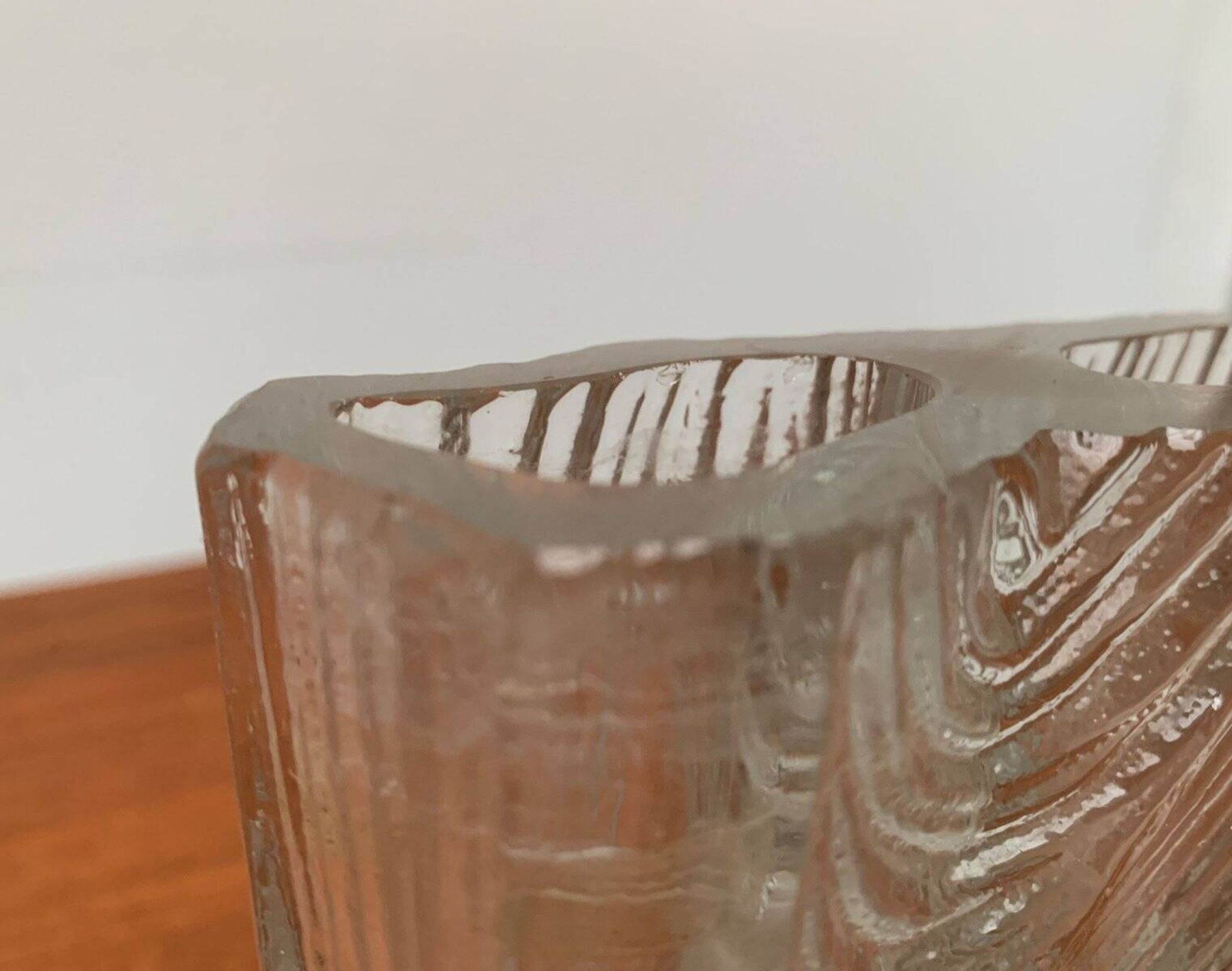Vintage Glass Block Vase