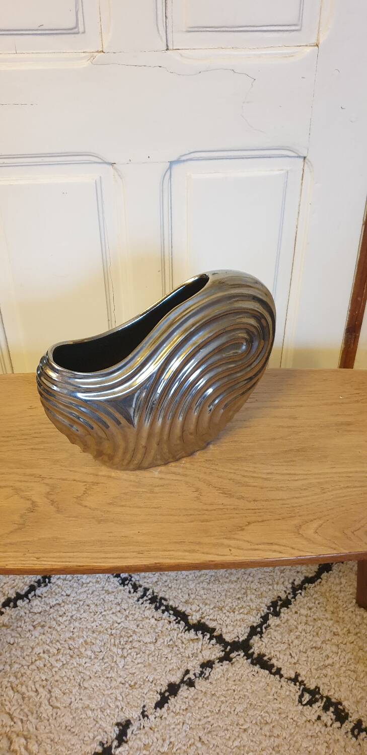 Chrome ceramic vase
