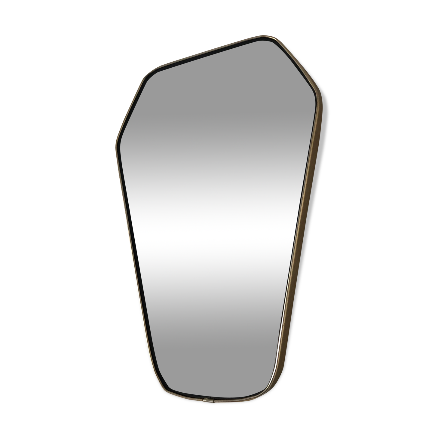 Miroir rétroviseur hexagonal 49x33cm vintage 1960