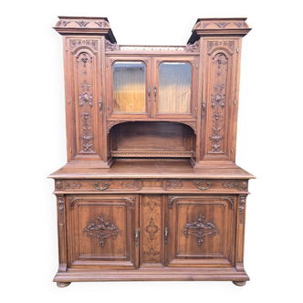Important two-body buffet in carved walnut – Renaissance style