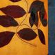 Vintage solid wood lamp and herbarium lampshade