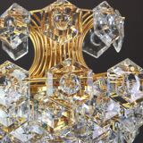 Large gilded brass and crystal chandelier by Kinkeldey, Germany, 1960s.