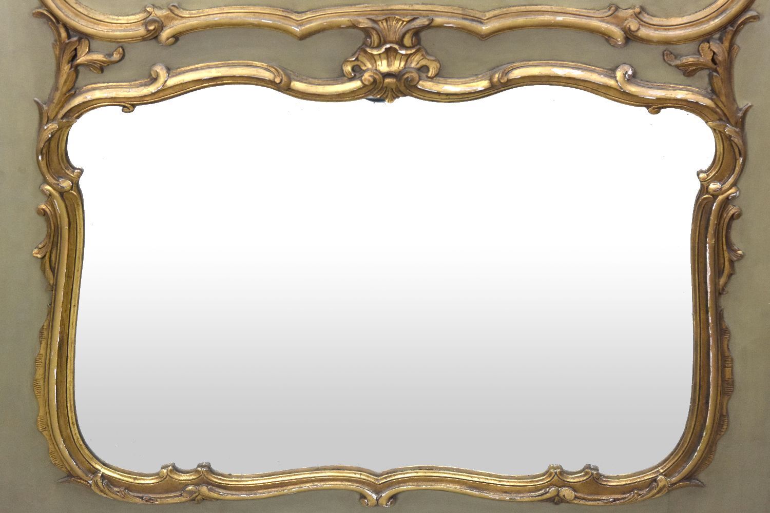 Louis XV era 1900 gilded laquered wood trumeau