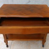 English-style cherrywood serving trolley