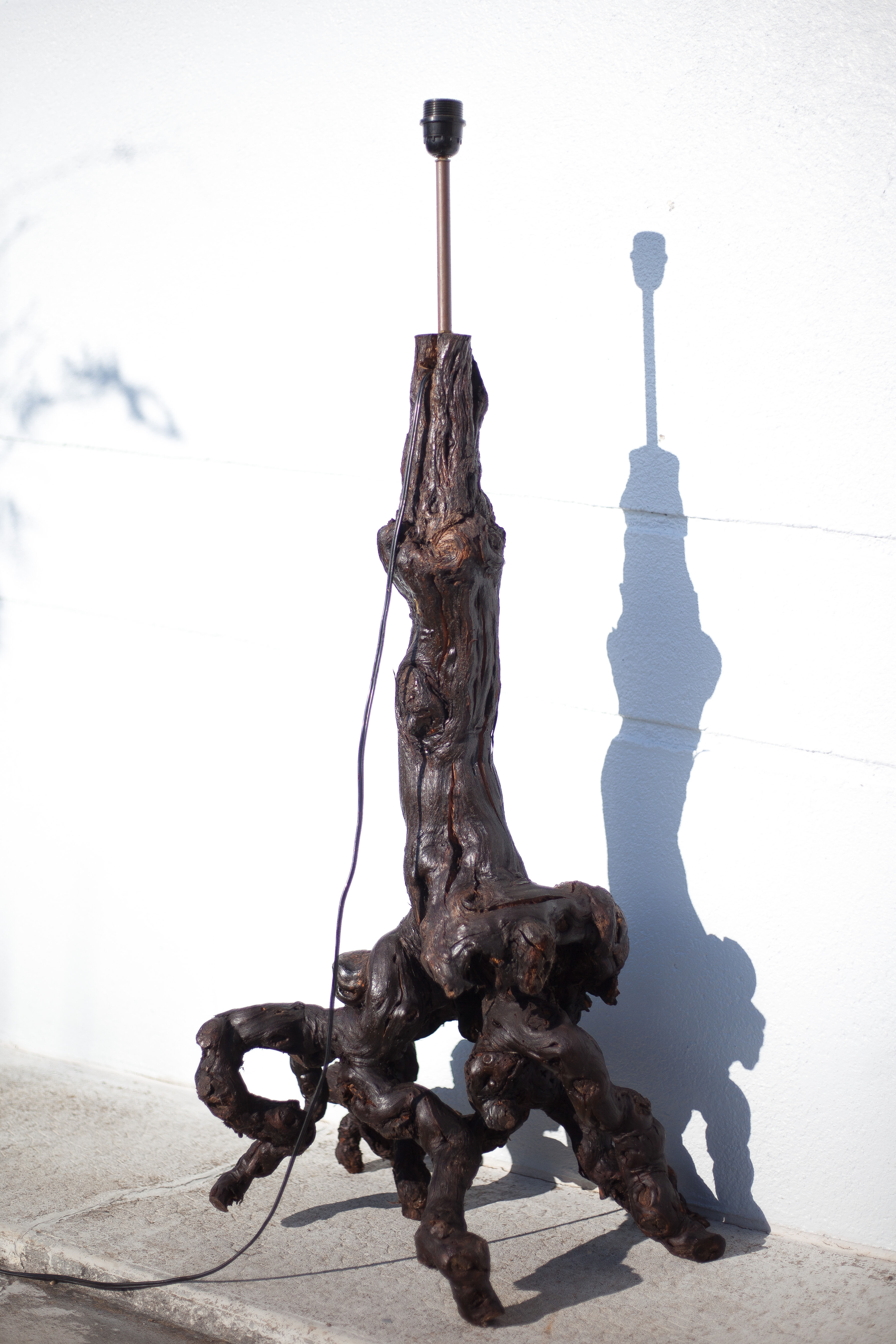 Floor lamp, floor lamp, vine vine and lampshade, large living room lamp, chalet, countryside