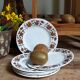Six vintage English fine porcelain dessert plates