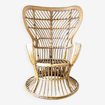 Fauteuil en rotin « Conte Biancamano » par Gio Ponti & Lio Carminati, années 1950