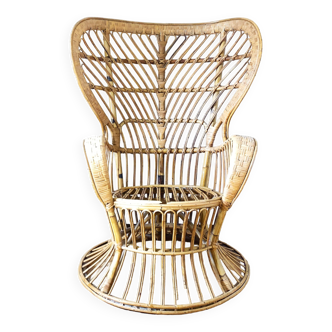 Fauteuil en rotin « Conte Biancamano » par Gio Ponti & Lio Carminati, années 1950